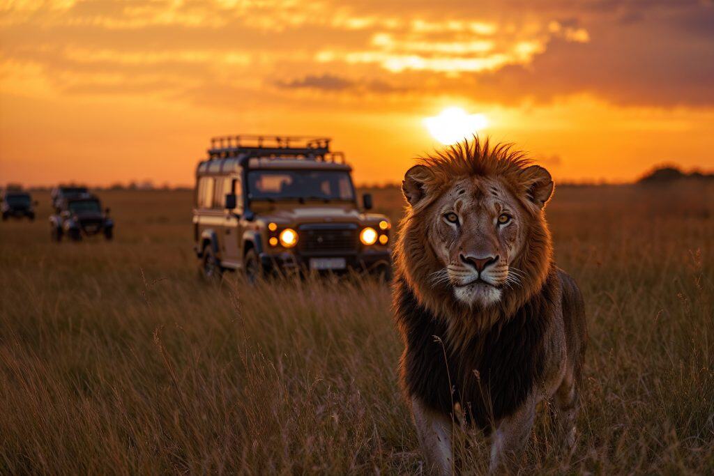 Lion in Game Drive in Masai Mara Luxury Kenya Safari Packages Kenya Safari Holidays Budget safari Kenya with Kairi Travels