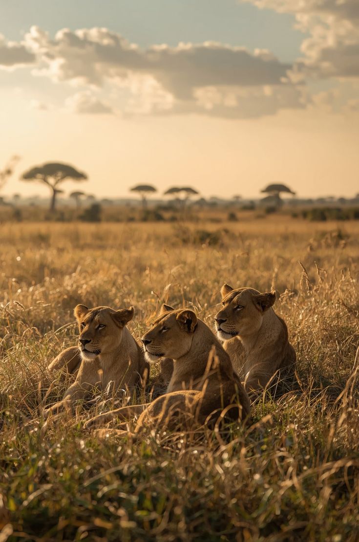 Three lion cubs sitting in the grass on a great wildebeest migration safari kenya tour on an affordable group safari kenya