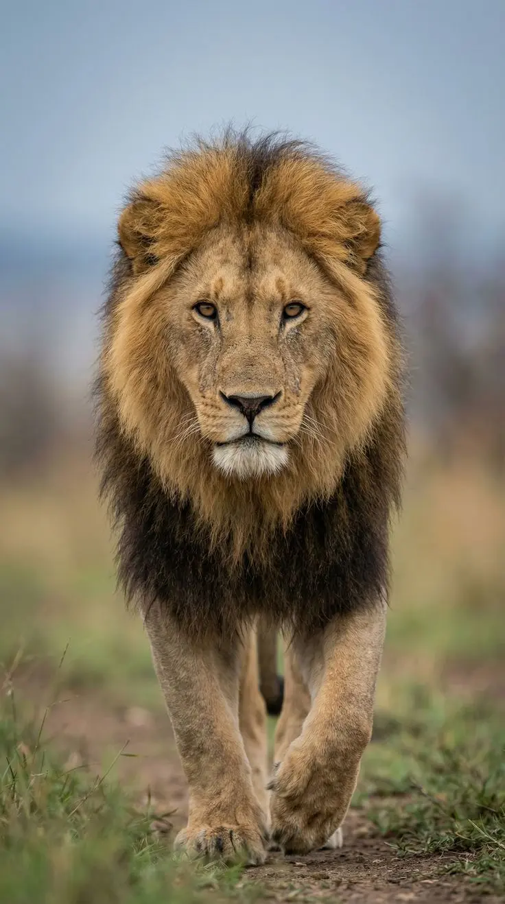 Male lion walking through the savanna during a Kenya big five safari packages adventure
